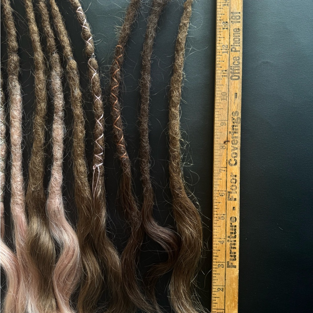 Brown and Pink Human Hair SE Locs - Picture 3 of 9